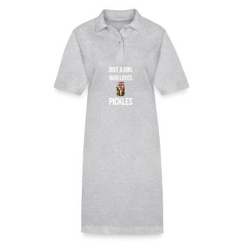 Just A Girl Who Loves Pickles - Pickle Lover - Stanley/Stella PAIGER Organic Women’s Polo Dress - black - Front