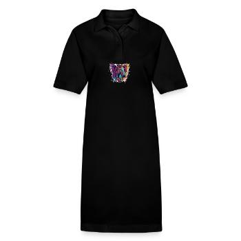 Horse Coat of Arms Portrait Colorful - Stanley/Stella PAIGER Organic Women’s Polo Dress - black - Front