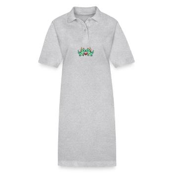 Dinosaur stegosaurus couple heart - Stanley/Stella PAIGER Organic Women’s Polo Dress - black - Front