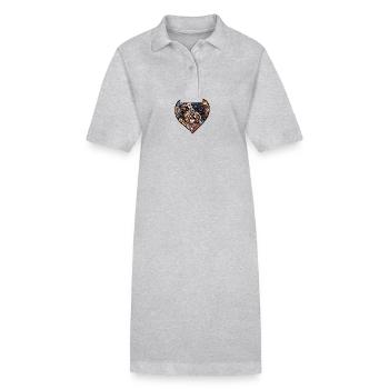 Chien Bichon Coeur Amour - Robe polo bio PAIGER Stanley/Stella Femme - noir - Devant