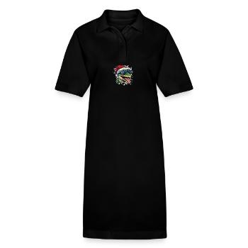 Lizard Christmas Funny - Stanley/Stella PAIGER Organic Women’s Polo Dress - black - Front