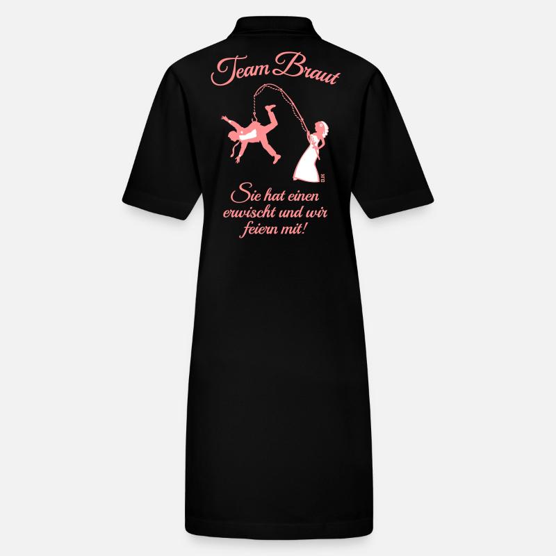 Team Braut Ehemann Angeln + Spruch (JGA / 2C) Stanley/Stella Frauen Bio-Polokleid PAIGER