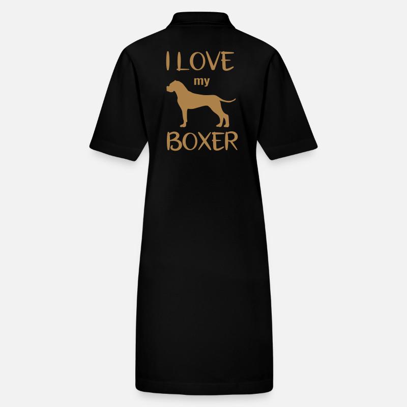 Boxer Hund Deutscher Boxer Hunderasse Hundeliebe Stanley/Stella Frauen Bio-Polokleid PAIGER