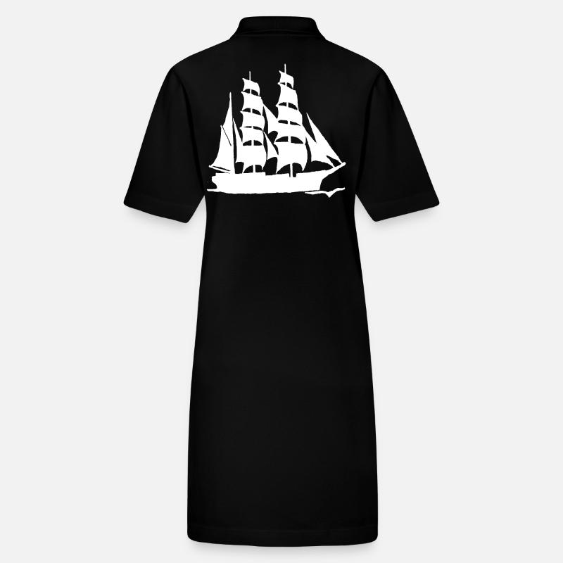 LARGE-FORMAT WHITE SAILBOAT Stanley/Stella PAIGER Organic Women’s Polo Dress