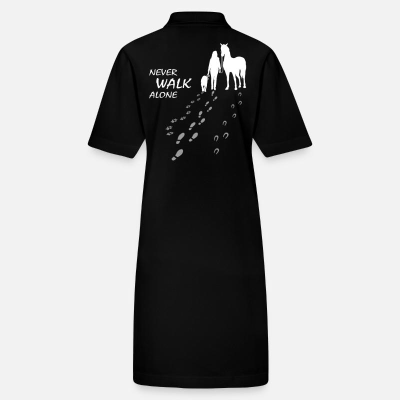 Hund Pferd Reiterin - Never walk alone, gemeinsam Stanley/Stella Frauen Bio-Polokleid PAIGER