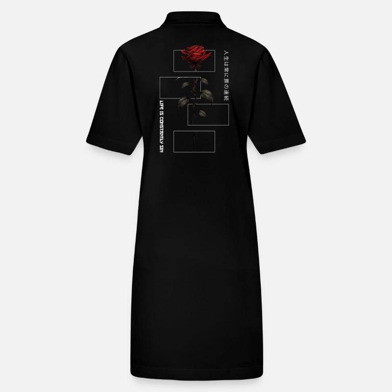Life Is Constantly Sin Rose Japanese Script Stanley/Stella PAIGER Organic Women’s Polo Dress