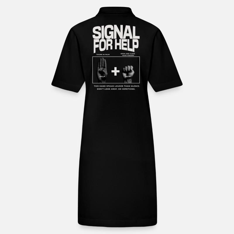 Signal for Help Hand Gesture Design Stanley/Stella PAIGER Organic Women’s Polo Dress