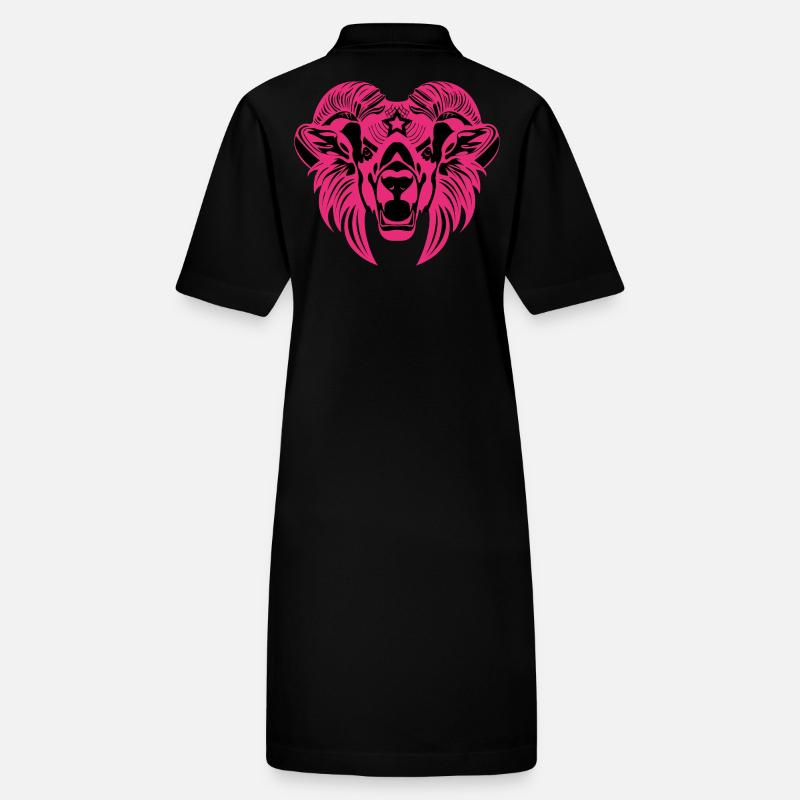 Tierkopf – Fabeltier, Tier, Löwe, Bock, Ram, Buck Stanley/Stella Frauen Bio-Polokleid PAIGER