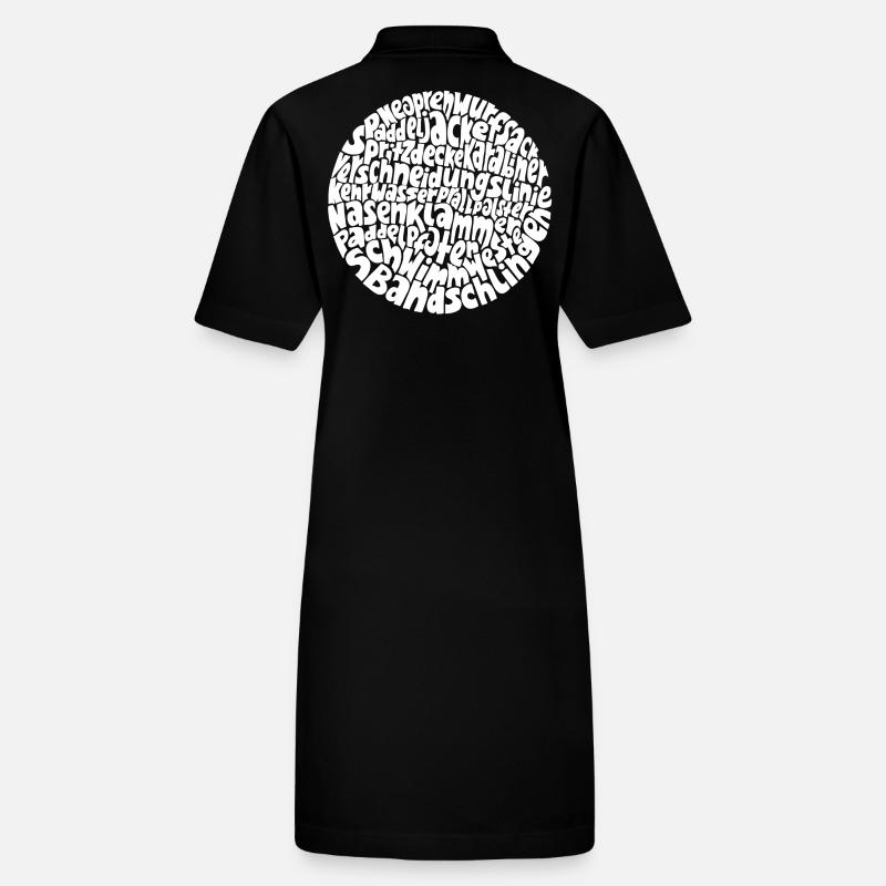 Word circle typo-cosmos with whitewater words Stanley/Stella PAIGER Organic Women’s Polo Dress
