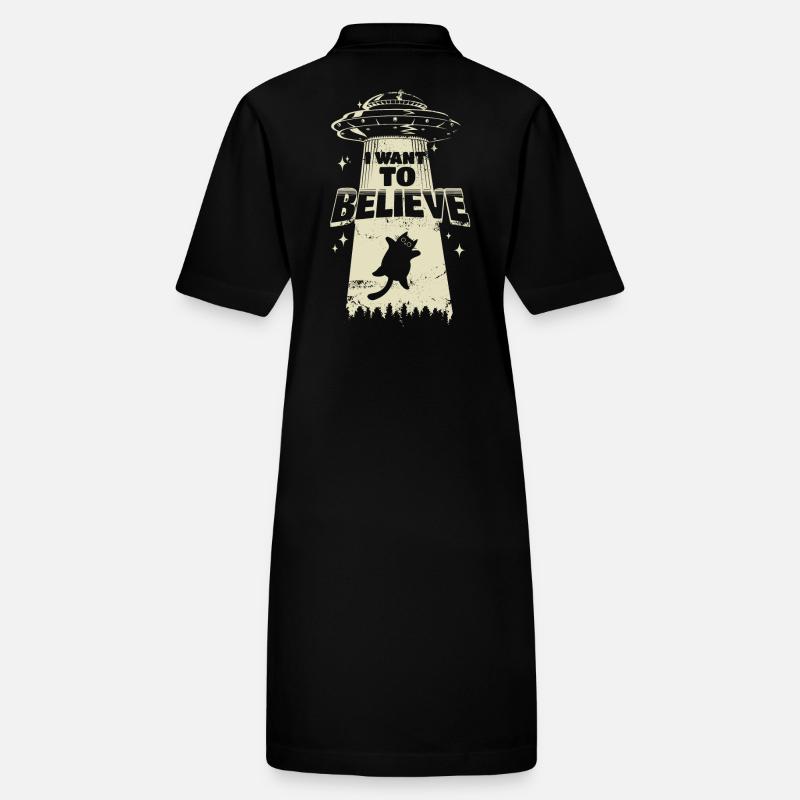 I Want to believe - Cat is kidnapped by UFO Stanley/Stella PAIGER Organic Women’s Polo Dress