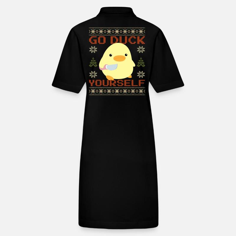 Duck With Knife Meme Duck Yourself Ugly Christmas Stanley/Stella PAIGER Organic Women’s Polo Dress