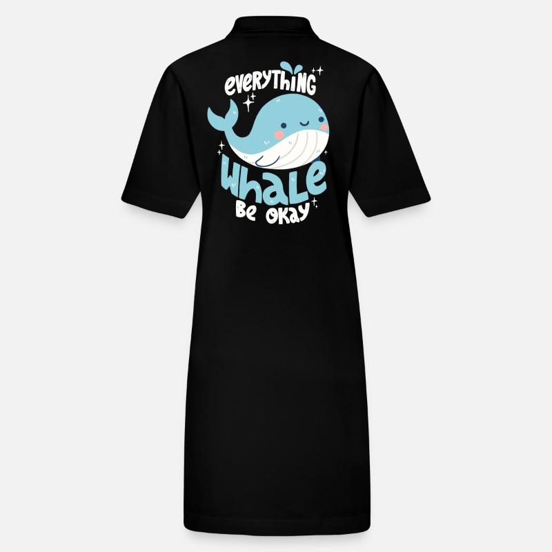 Wal Spruch: "Everything Whale Be Okay" Stanley/Stella Frauen Bio-Polokleid PAIGER