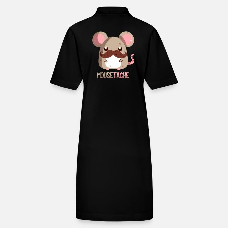 Maus mit Schnurrbart Stanley/Stella Frauen Bio-Polokleid PAIGER