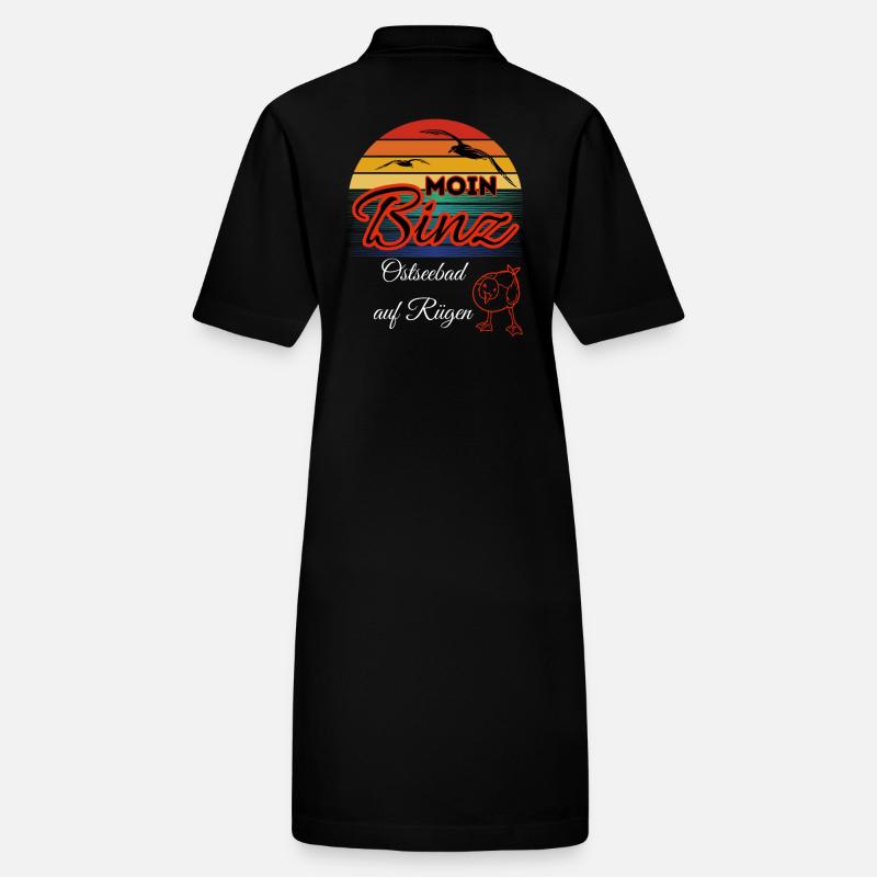 Moin Binz avec mouette dans l’île de style rétro Rügen/Binz Robe polo bio PAIGER Stanley/Stella Femme