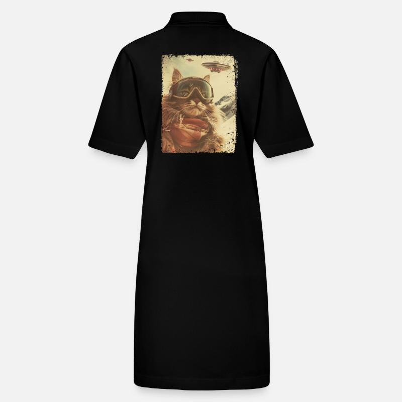 OVNI rétro vintage étrange Alien Ski chat Robe polo bio PAIGER Stanley/Stella Femme
