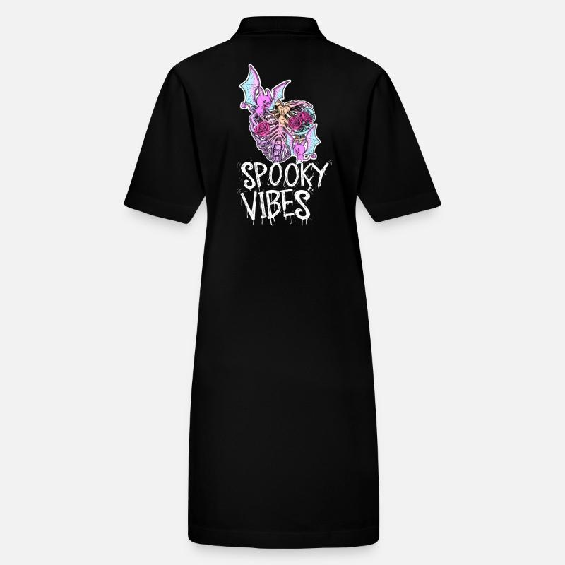Colorful skeleton rib cage with bats design Stanley/Stella PAIGER Organic Women’s Polo Dress