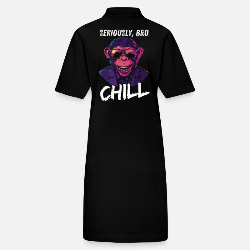 Sérieusement Bro Chill Monkey Smile Meme Design Robe polo bio PAIGER Stanley/Stella Femme