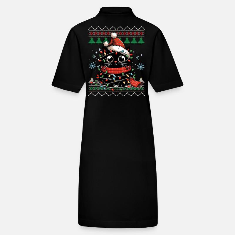Chat drôle moche pull de Noël Robe polo bio PAIGER Stanley/Stella Femme