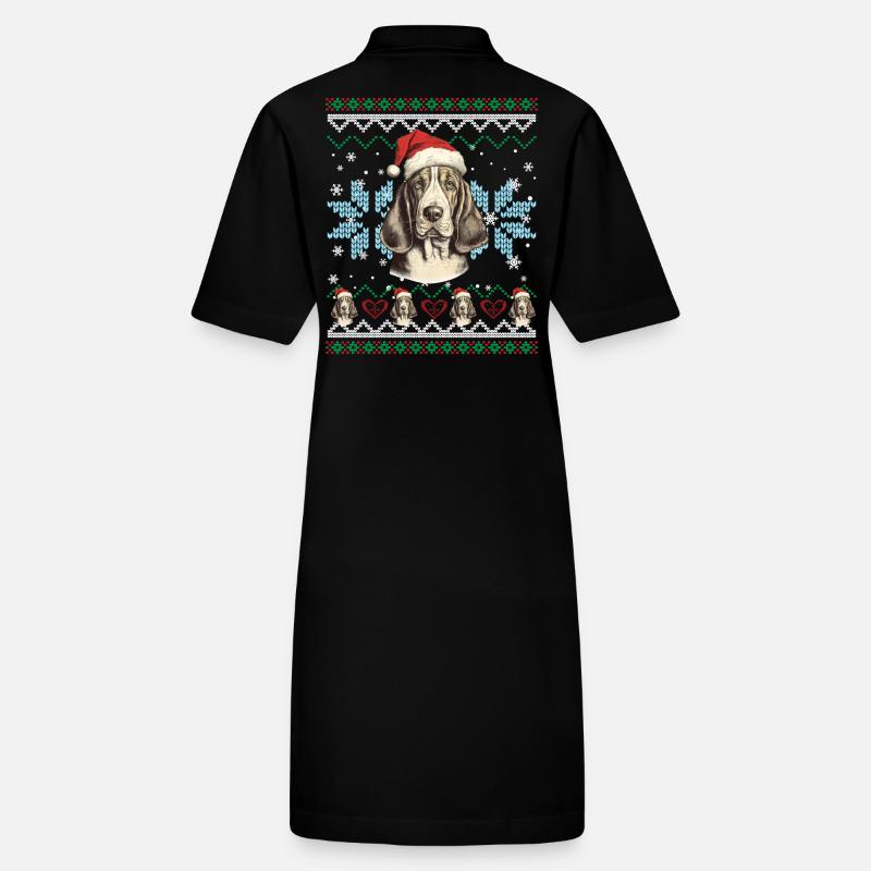 Basset Hound Pull de Noël drôle pour chien Robe polo bio PAIGER Stanley/Stella Femme