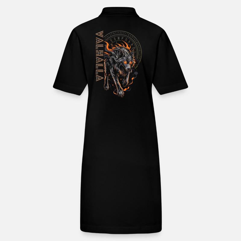 Wikinger Runen Wolf Vegvisir Nordischer Kompass Stanley/Stella Frauen Bio-Polokleid PAIGER