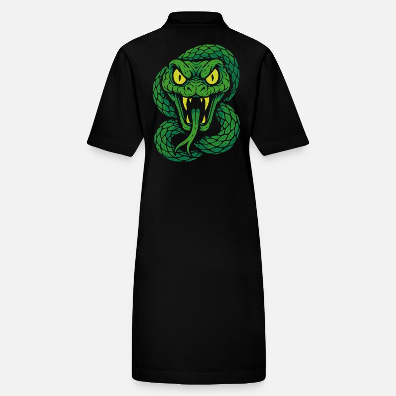 Serpent venimeux en colère dans le style néon Robe polo bio PAIGER Stanley/Stella Femme