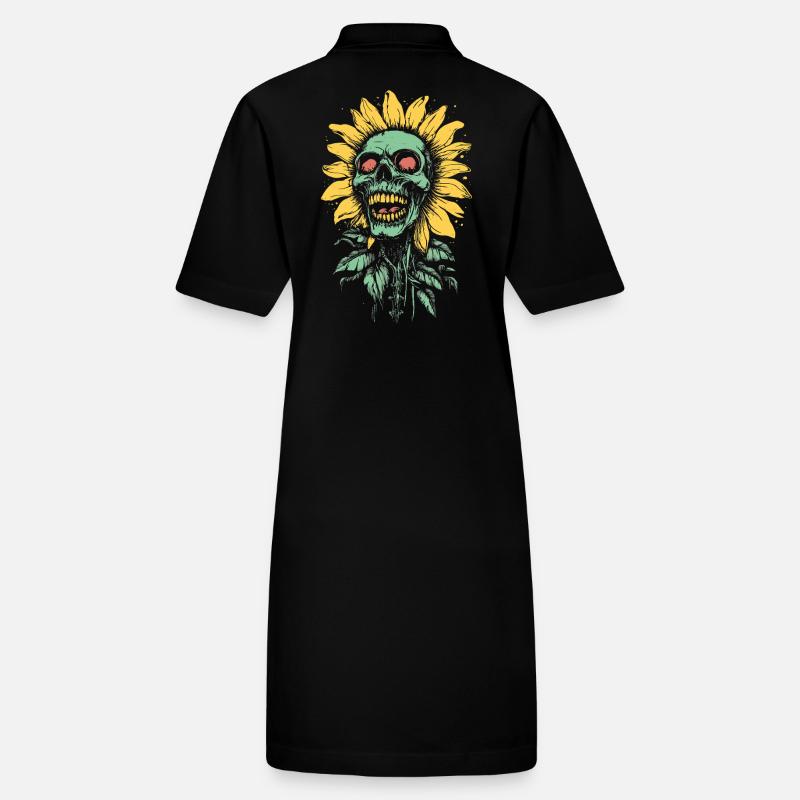 Zombie Sunflower Skull Horror Stanley/Stella PAIGER Organic Women’s Polo Dress