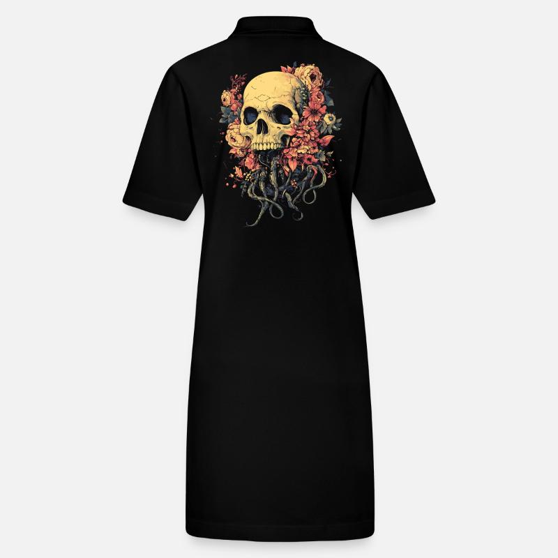 Crâne de fleur avec racines et tentacules Robe polo bio PAIGER Stanley/Stella Femme