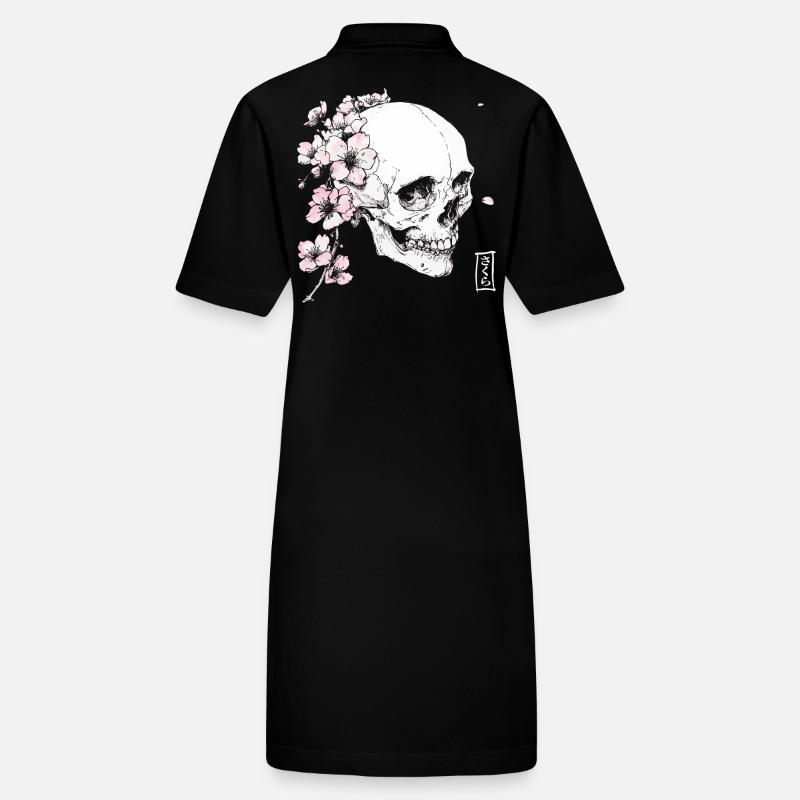 Crâne de cerisier en fleur de cerisier de style japonais Robe polo bio PAIGER Stanley/Stella Femme