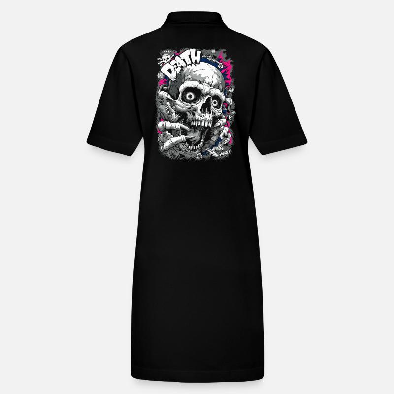 DEATH Skull Comic – Horror Graphic Design Stanley/Stella PAIGER Organic Women’s Polo Dress