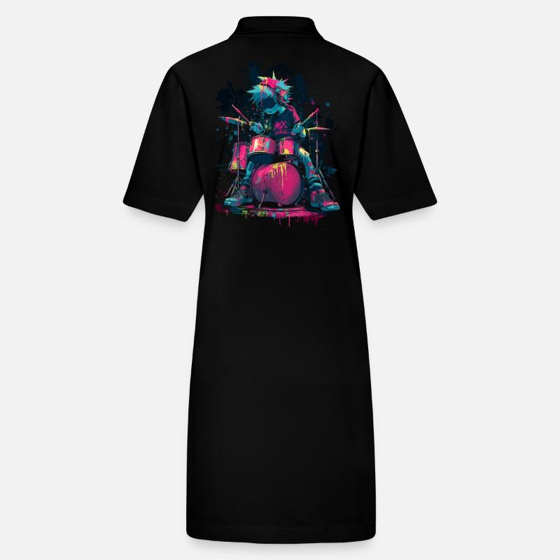 Tambour coloré style bande dessinée Splash Art Design Robe polo bio PAIGER Stanley/Stella Femme