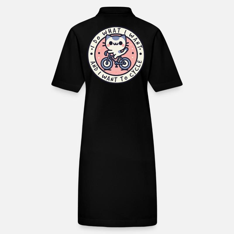 Chat de vélo avec un dicton coquin pour Robe polo bio PAIGER Stanley/Stella Femme