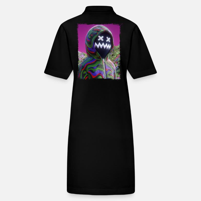 Masque Psychédélique Figurine Neon Glitch Graphique Robe polo bio PAIGER Stanley/Stella Femme