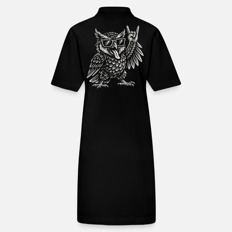 Rockmusik Eule Lustig Heavy Metal Retro Vibes Stanley/Stella Frauen Bio-Polokleid PAIGER