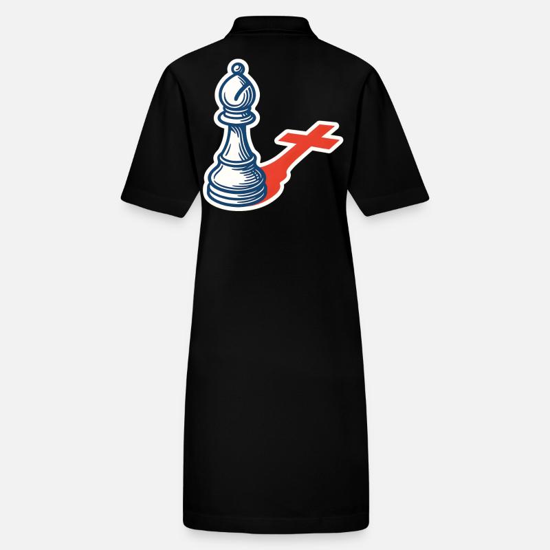Chess Player Funny Bishop Shadow Design Stanley/Stella PAIGER Organic Women’s Polo Dress