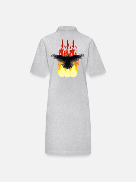 Raven Fire Occult Spiritual Ritual Satan Horror - Stanley/Stella PAIGER Organic Women’s Polo Dress - black - Back