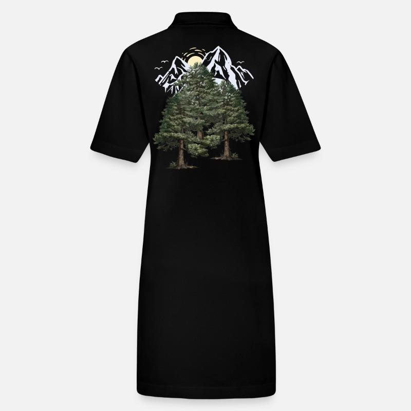 Wilderness, Mountains, Nature, Forest, Pines, Firs, Trees Stanley/Stella PAIGER Organic Women’s Polo Dress