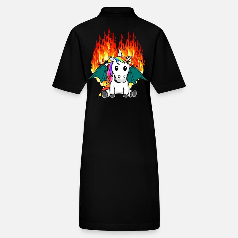 Feuriger Drache Einhorn Fantasy Kinder Fabel Stanley/Stella Frauen Bio-Polokleid PAIGER