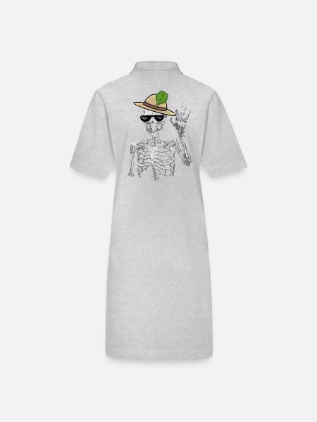 Skelett Gärtner Spinat Gärtnern Mime Vegetarier - Stanley/Stella Frauen Bio-Polokleid PAIGER - Schwarz - Hinten