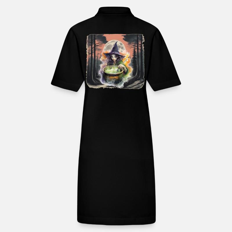 Wald Hexe Halloween Märchenfigur Kind Stanley/Stella Frauen Bio-Polokleid PAIGER