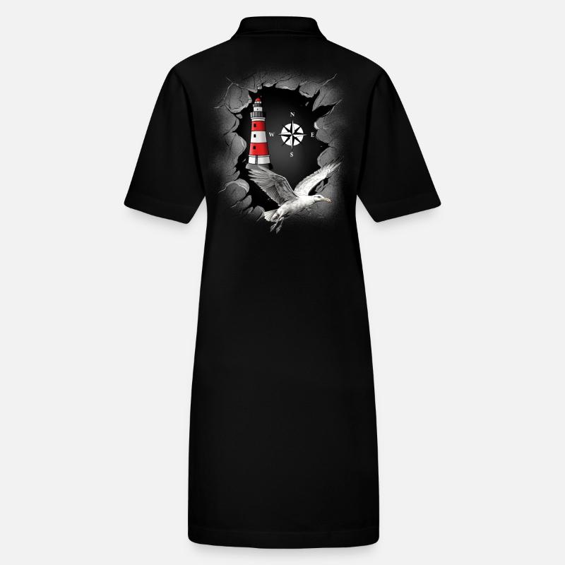 Möwe Leuchtturm Kompass maritim Stanley/Stella Frauen Bio-Polokleid PAIGER