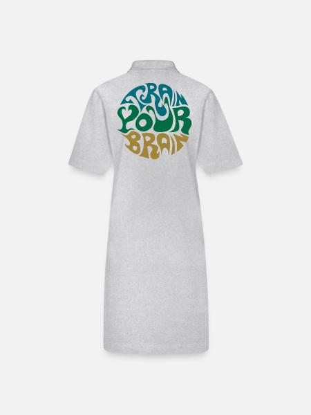 Sixties 60s Typo train your brain Gehirn Training - Stanley/Stella PAIGER Organic Women’s Polo Dress - black - Back