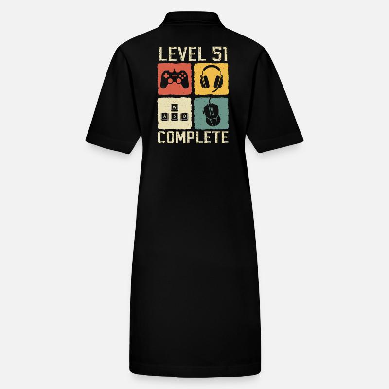 Level 51 Complete Gamer 51th Birthday Gift Stanley/Stella PAIGER Organic Women’s Polo Dress