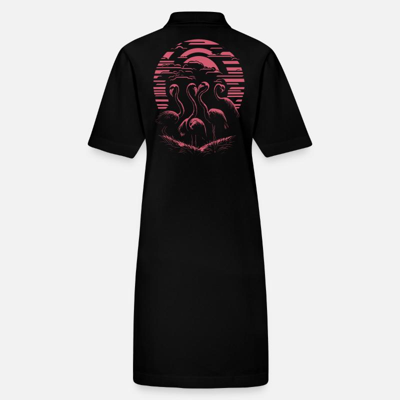 Flamingos at sunset - Silhouette Design Stanley/Stella PAIGER Organic Women’s Polo Dress