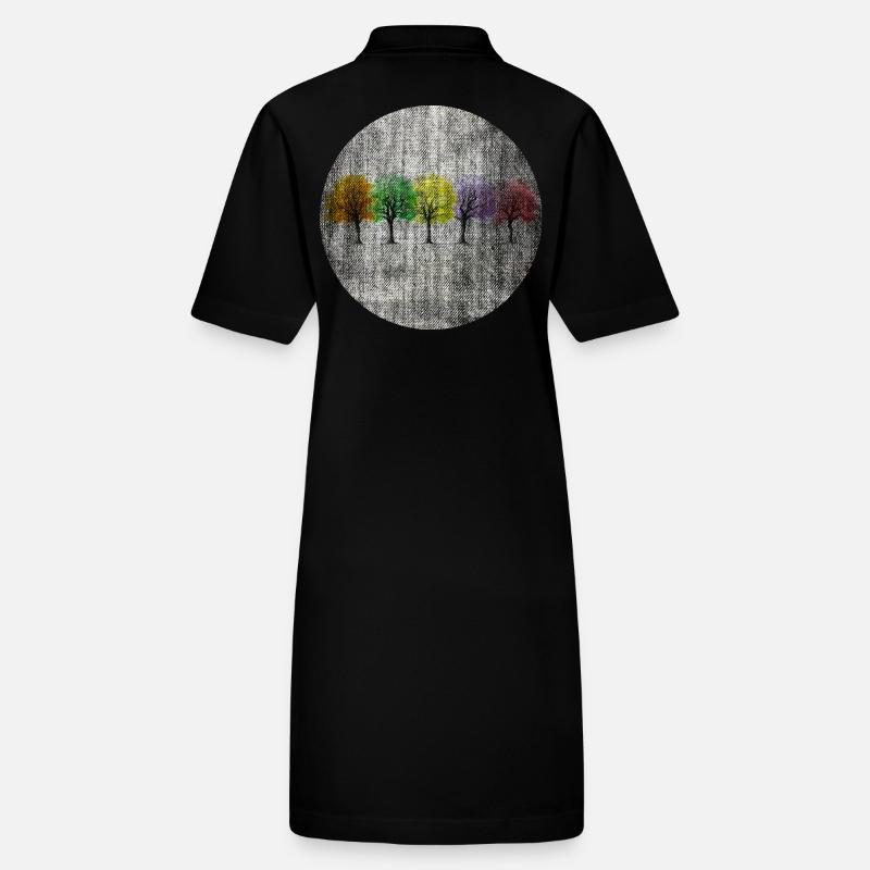 Colorful trees retro colorful Stanley/Stella PAIGER Organic Women’s Polo Dress