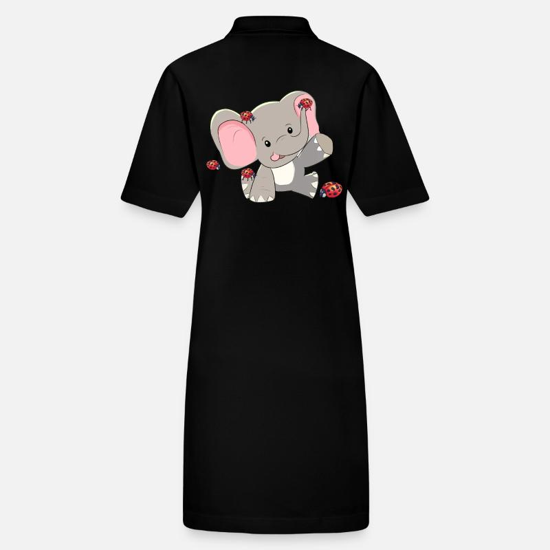 Wildtiere Elefanten Baby Marienkäfer Glück Stanley/Stella Frauen Bio-Polokleid PAIGER