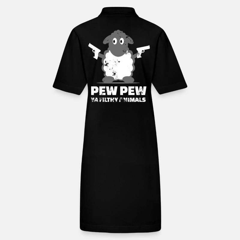 Schaf Pew Pew Ya Filthy Animals Stanley/Stella Frauen Bio-Polokleid PAIGER