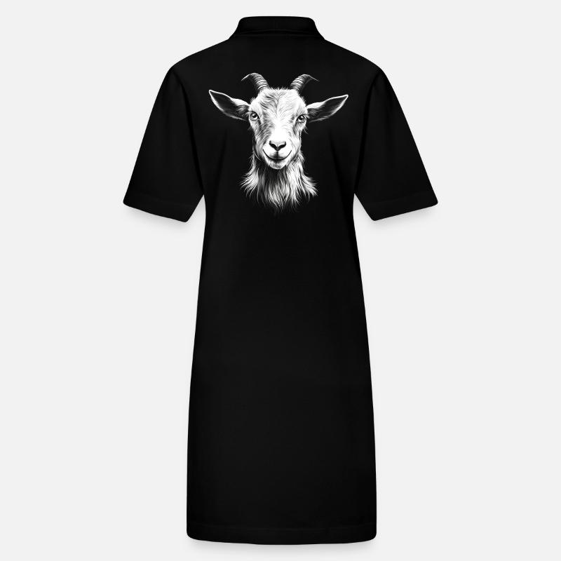 Goat Portrait Goats Animals Stanley/Stella PAIGER Organic Women’s Polo Dress