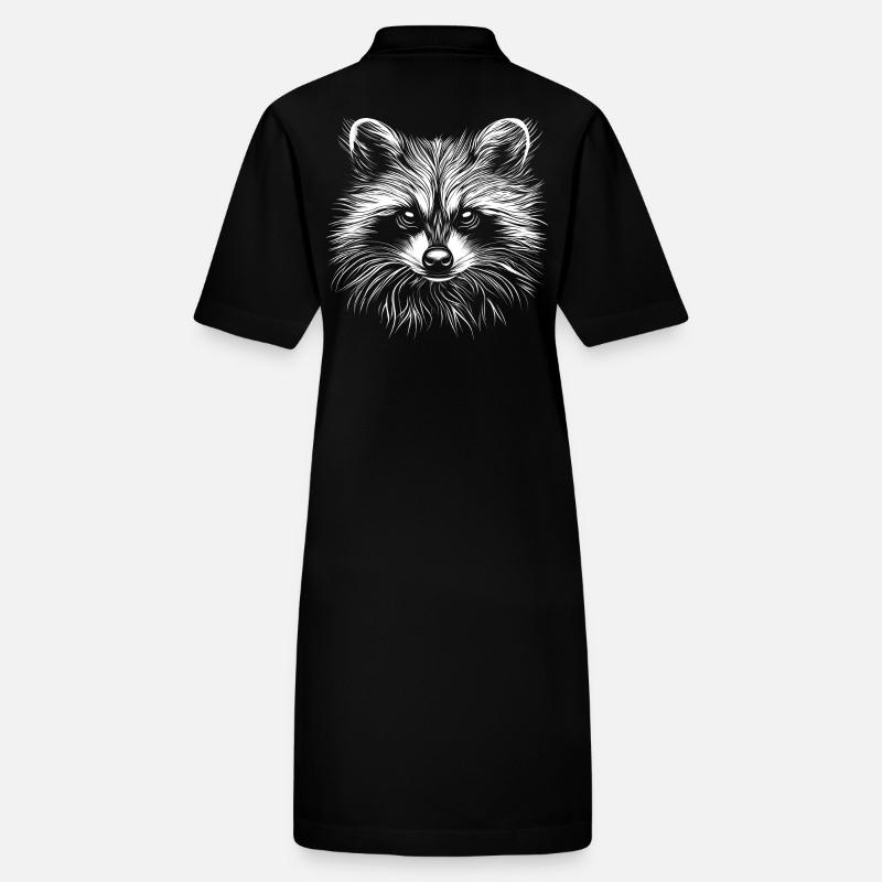Waschbär Portrait Tier Wildtier Waschbären Stanley/Stella Frauen Bio-Polokleid PAIGER