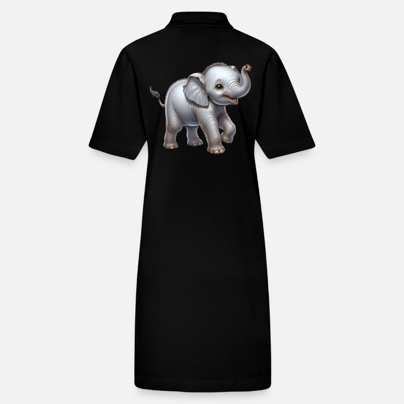 Conception d’éléphant mignon (bébé éléphant) Robe polo bio PAIGER Stanley/Stella Femme