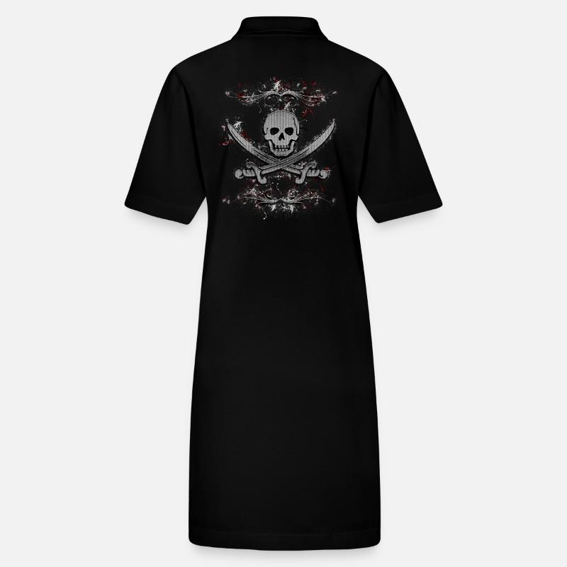 Jolly Roger Skull Pirate Paint Splatter Robe polo bio PAIGER Stanley/Stella Femme